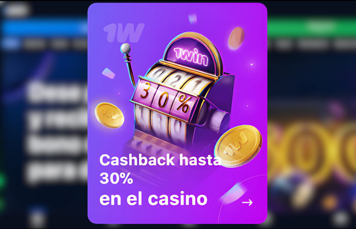 1Win ofrece un 30% de devolución en el casino