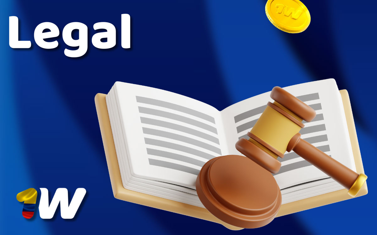 Ilustración sobre si 1win es seguro y legal en Colombia, mostrando licencia, cifrado SSL y juego responsable.