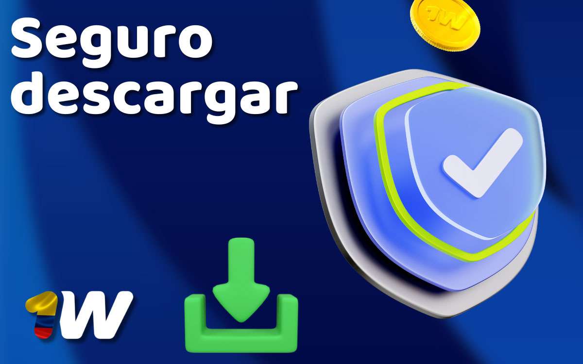 Ilustración de la app 1win destacando seguridad SSL, cifrado y licencia oficial para apuestas y casino en línea