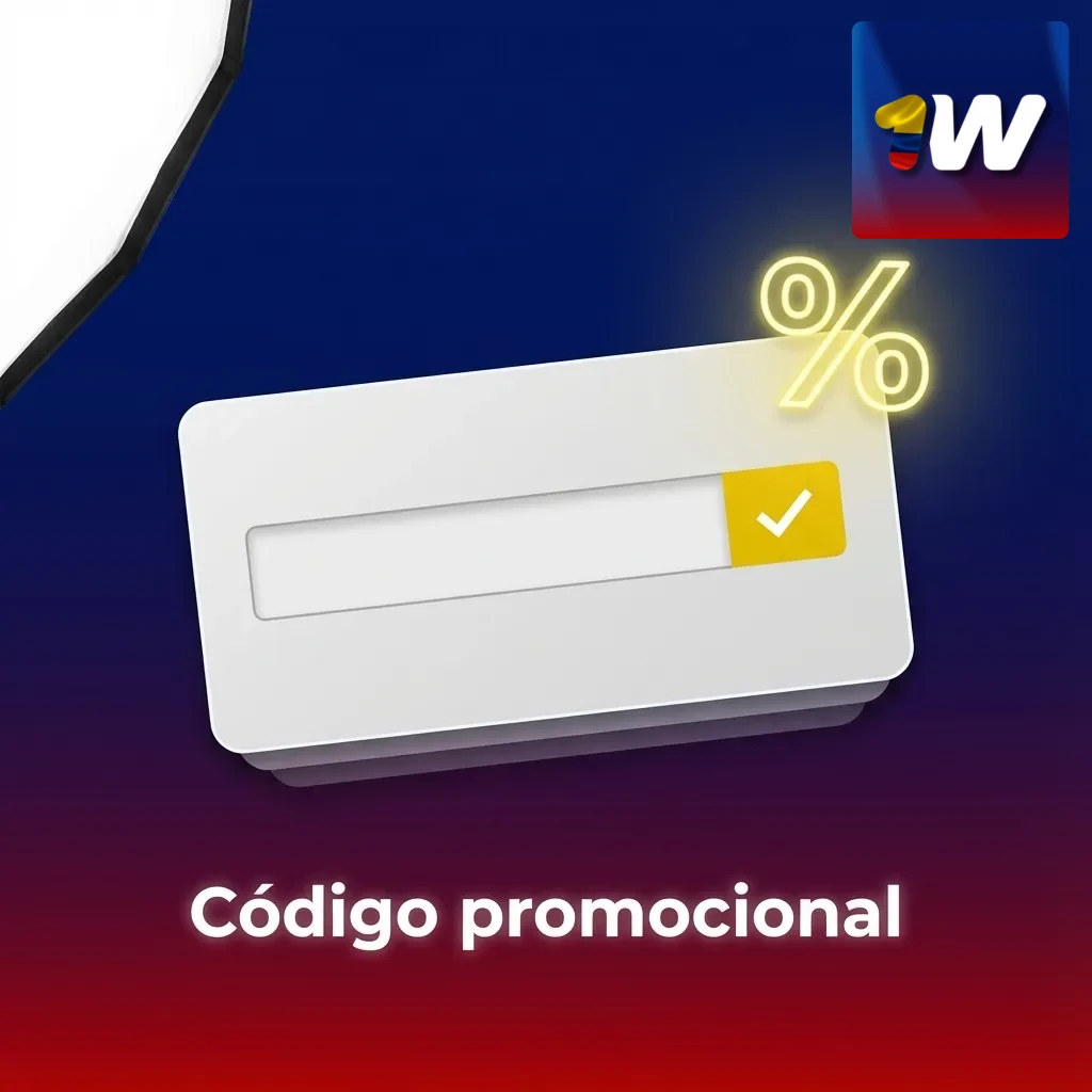 Tabla de códigos promocionales 1WINCO, SPORTCO y CASINOCO con tipos de bono y pasos para usarlos en la cuenta
