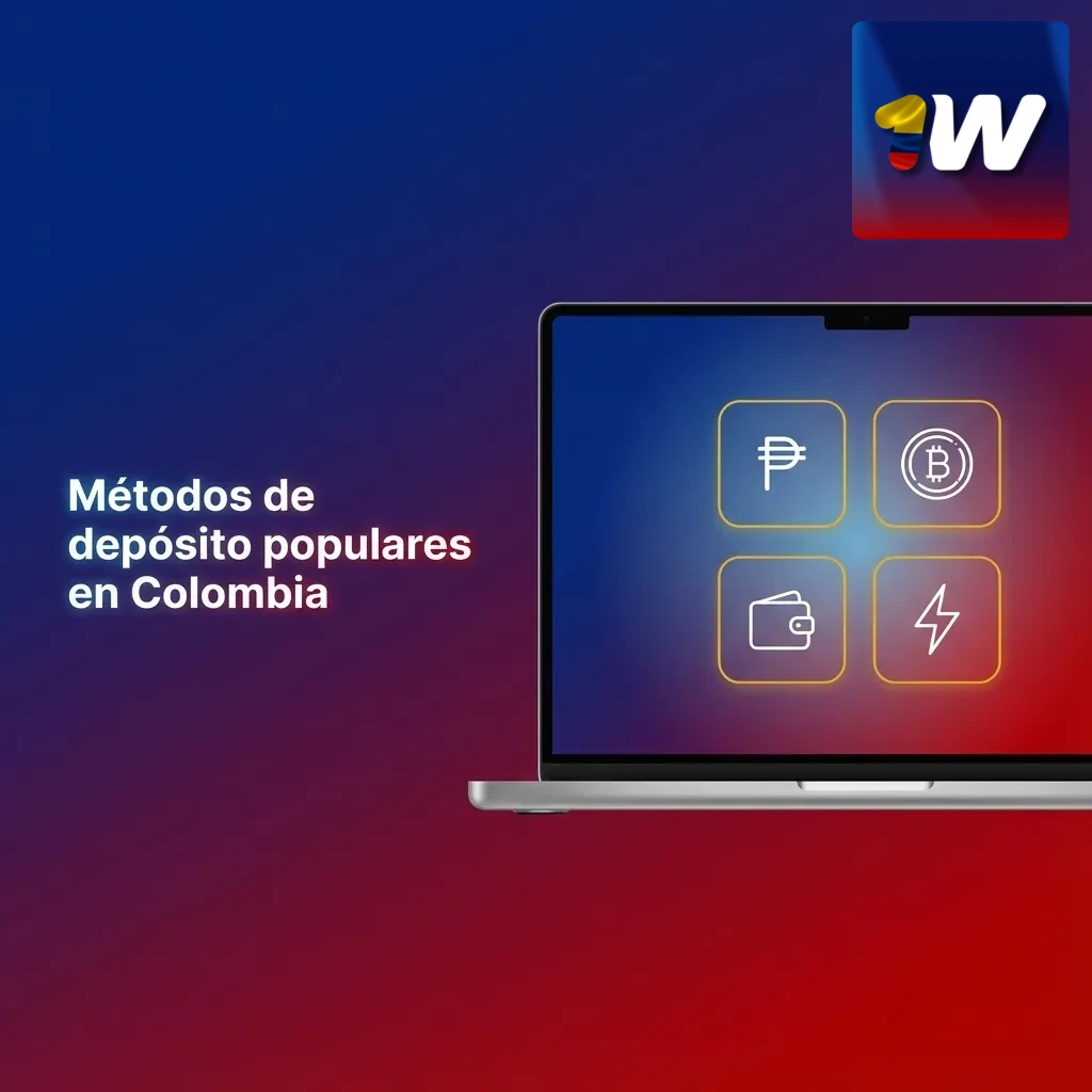 Gráfico con logos de tarjetas colombianas y criptomonedas, titulado “Métodos de depósito populares en Colombia”.