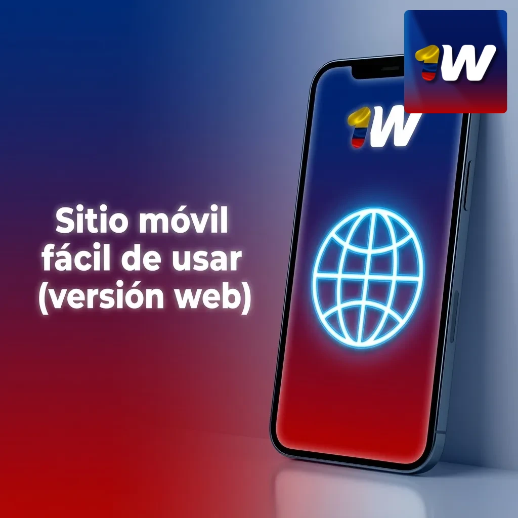 Mano sosteniendo smartphone con la versión web móvil del casino 1win abierta, interfaz clara y adaptada a la pantalla
