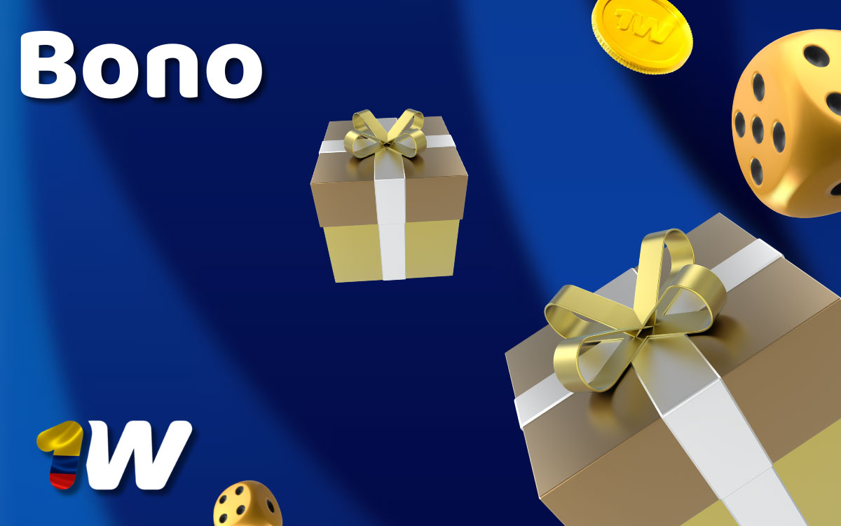 Banner de 1win casino mostrando bono de bienvenida de hasta 500% para nuevos jugadores de Colombia en primeros depósitos