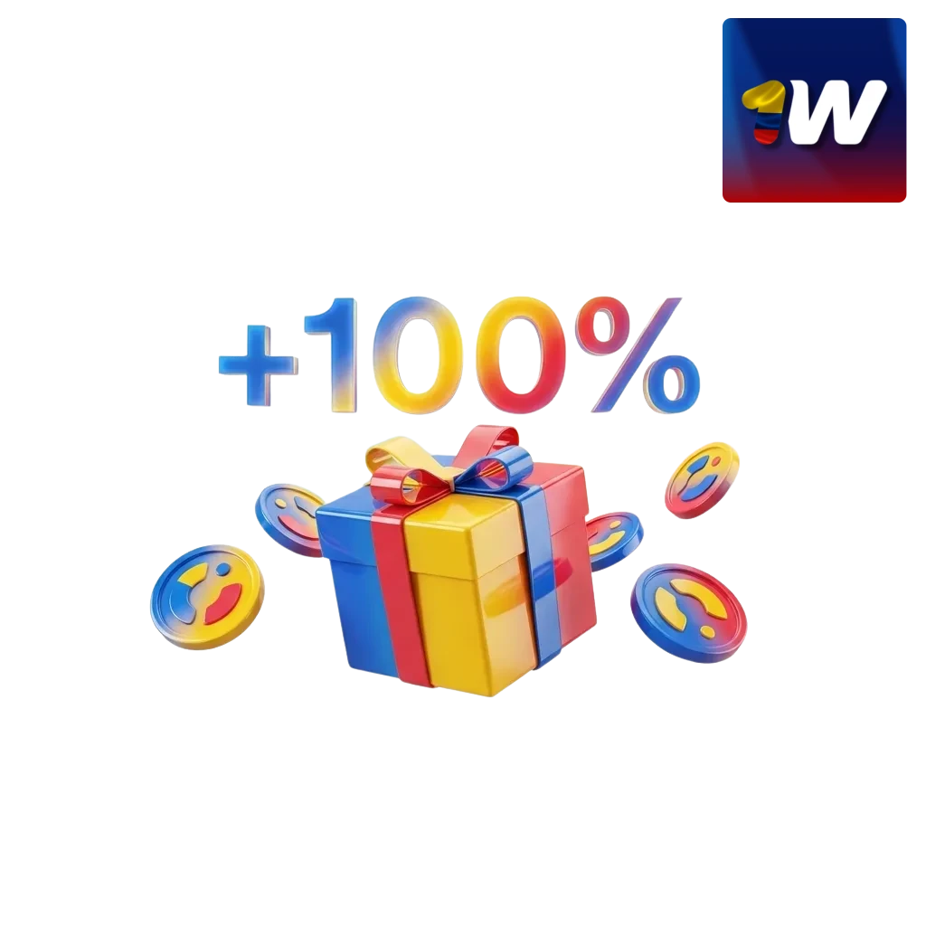 Banner de 1win Colombia mostrando bono de bienvenida de hasta 500% para casino en línea y apuestas deportivas