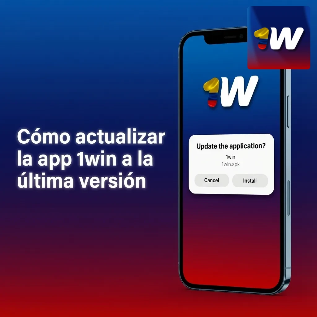 Ilustración de un iPhone mostrando la PWA de 1win actualizándose automáticamente al abrir la app