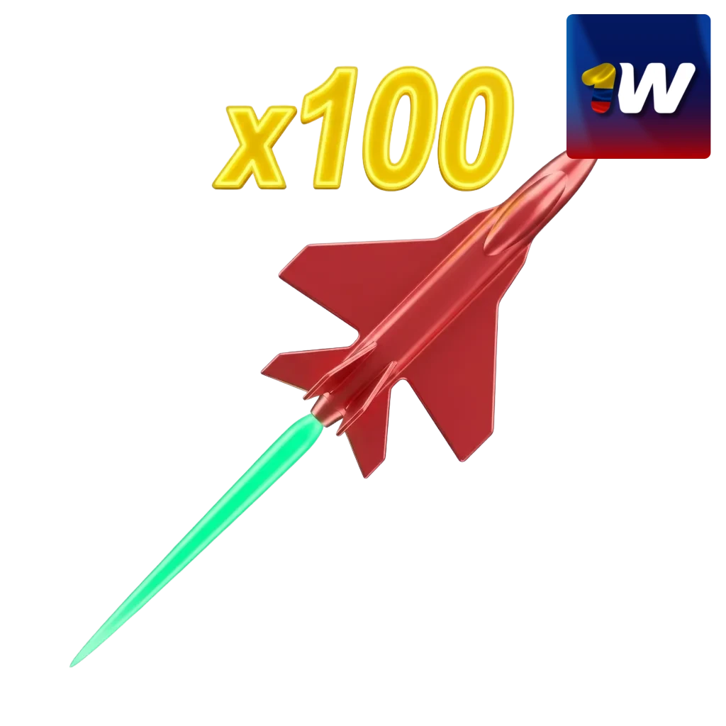 Pantalla del juego Aviator de 1win con avión rojo, multiplicador creciente y panel de apuestas de casino en línea