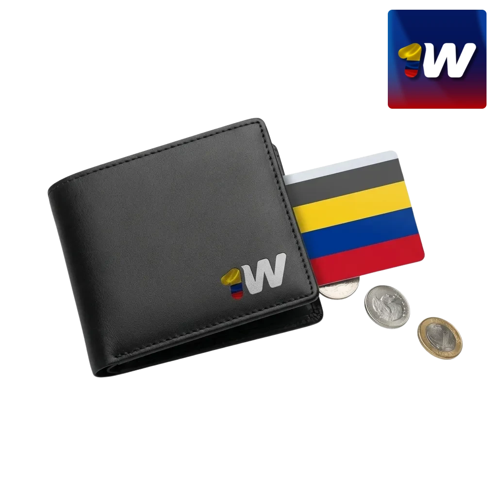 Infografía de métodos de depósito 1win Colombia: tarjetas Visa/Mastercard, billeteras locales, criptos y bono de bienvenida 500%