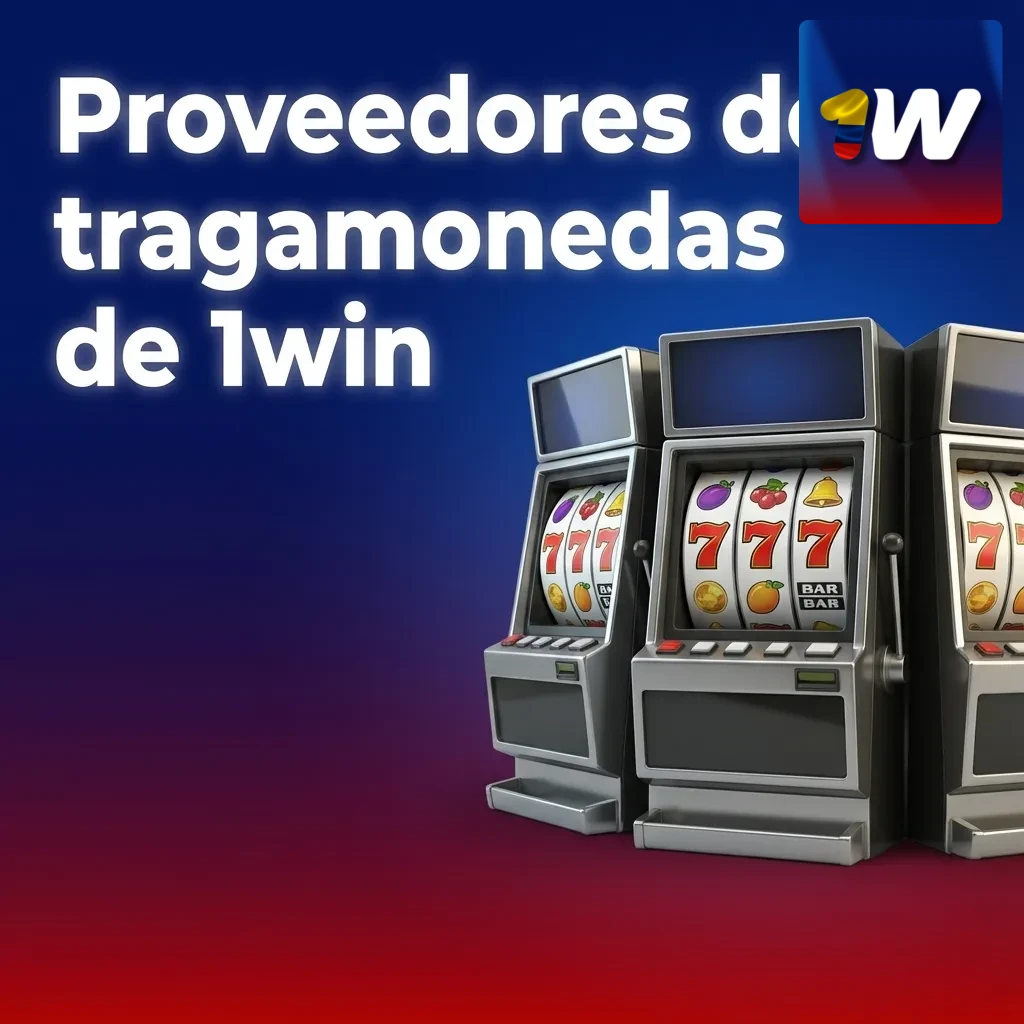 Pantalla de 1win casino mostrando logotipos de múltiples proveedores de tragamonedas y una lista de juegos disponibles.