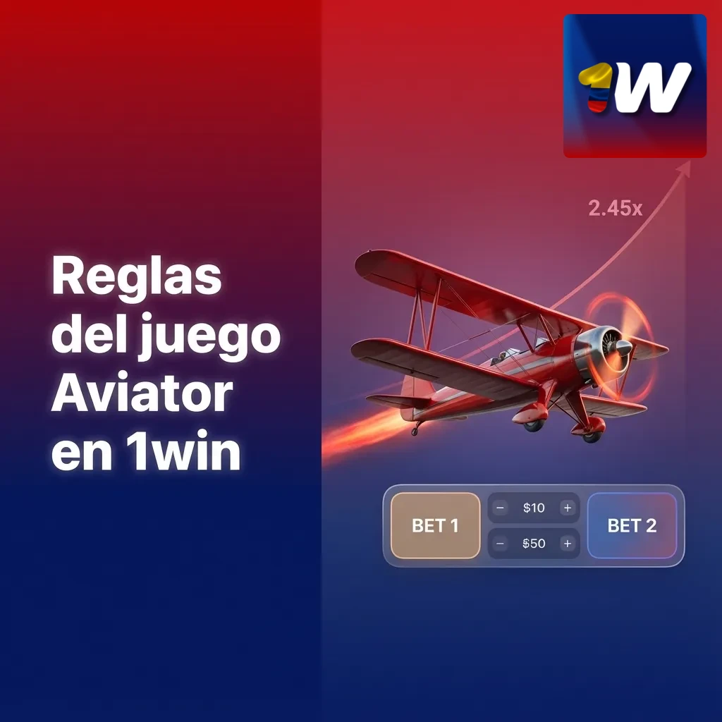 Pantalla del juego Aviator en 1win con avión despegando, multiplicador creciente y opciones de apuesta y retiro visibles.