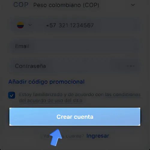 Instrucción Complete el proceso